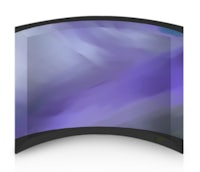 a purple curved screen on a white background