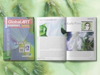 the cover of global art magazine with a photo of a flower